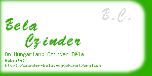 bela czinder business card